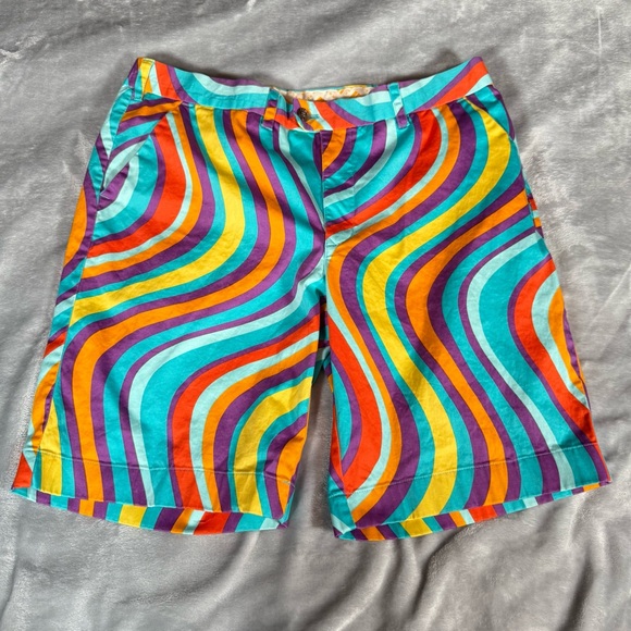 Loudmouth Colorful Swirl Pattern Shorts Mens 38 10” Golf Chino Preppy - Picture 1 of 9